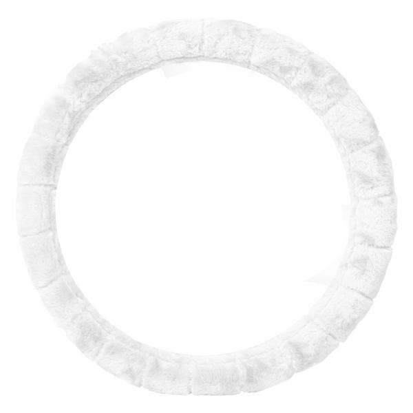 Xkeribom Lenkradbezug 37-38cm Lenkradschoner Lenkradschutz Plüsch Weiss